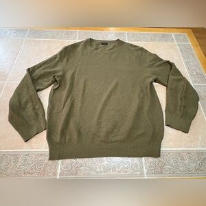 J.Crew Men’s Olive Green Cotton Crewneck normcore minimal earthtone Sweater